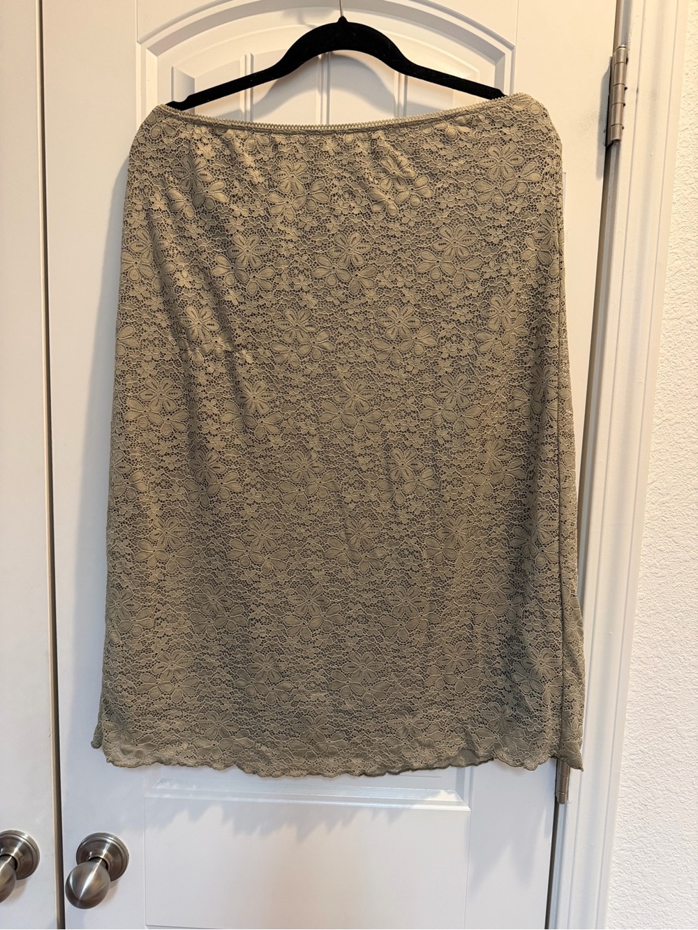 Tilly's Lace A-Line Skirt in Taupe